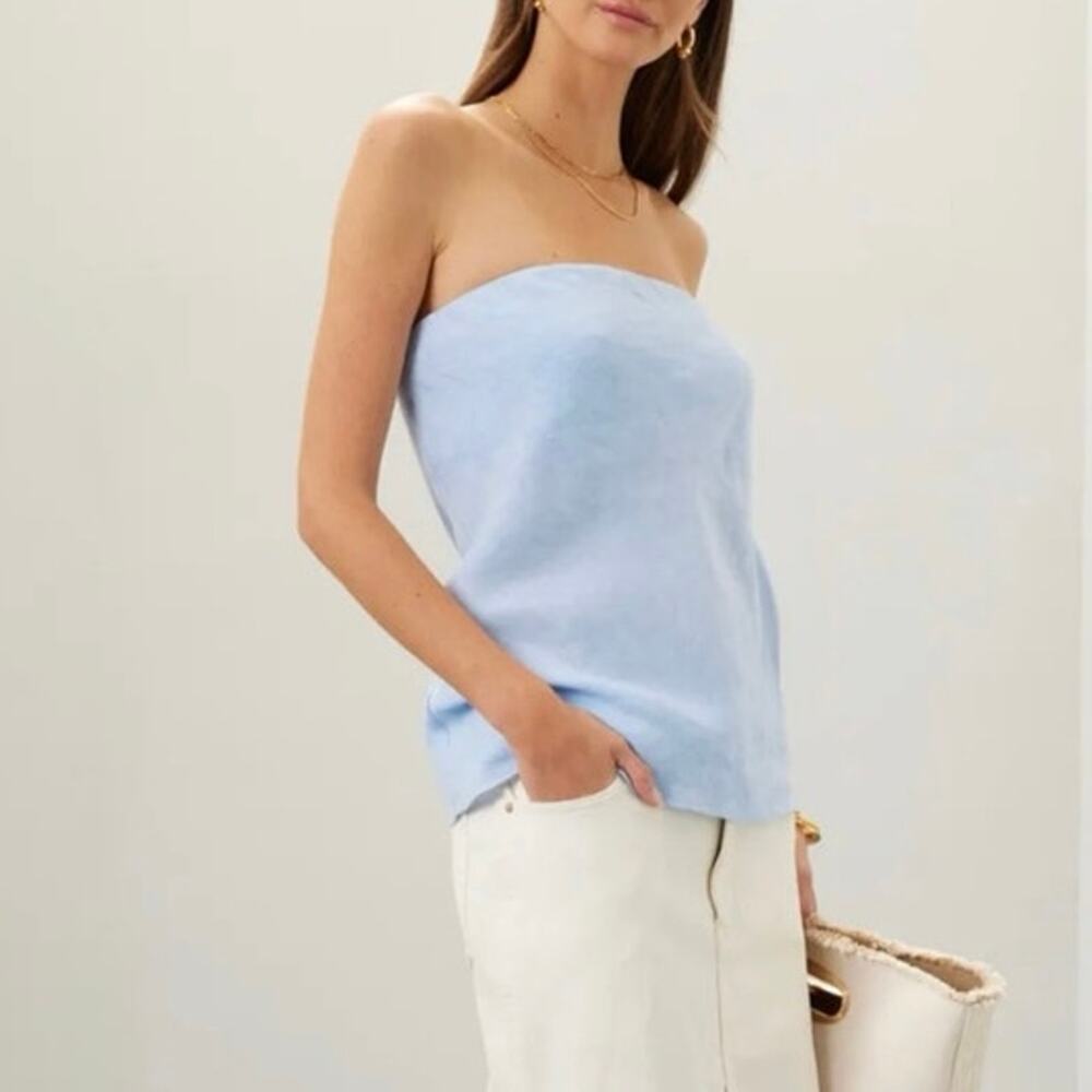 Do I linen light blue tube strapless top Size XS